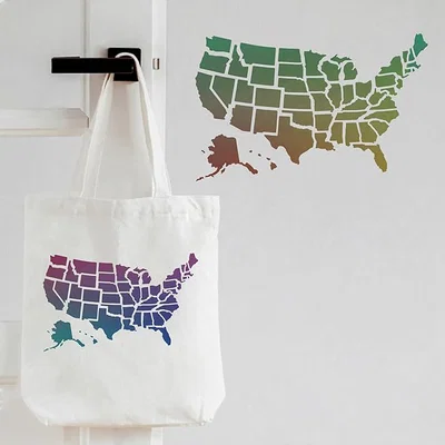 Stencil Bản Đồ Hoa Kỳ (United States Map Stencil)