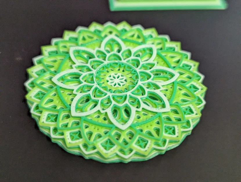 Bông tai mandala hoa đa màu (Floral multi color mandala earing) - Image 3