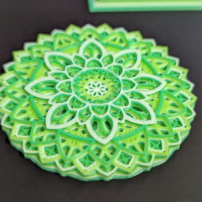 Bông tai mandala hoa đa màu (Floral multi color mandala earing)