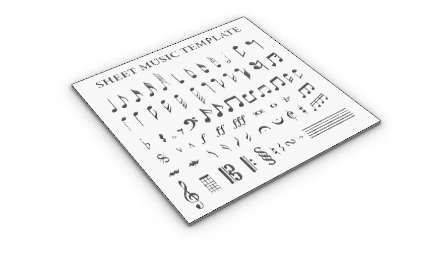 Khuôn mẫu ký hiệu âm nhạc (Sheet Music Stencil) tiện lợi cho nhạc sĩ - Image 1