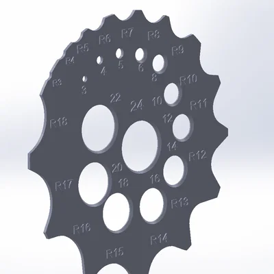 Thước đo bo góc Radius stencil - Công cụ đo bán kính in 3D tiện lợi