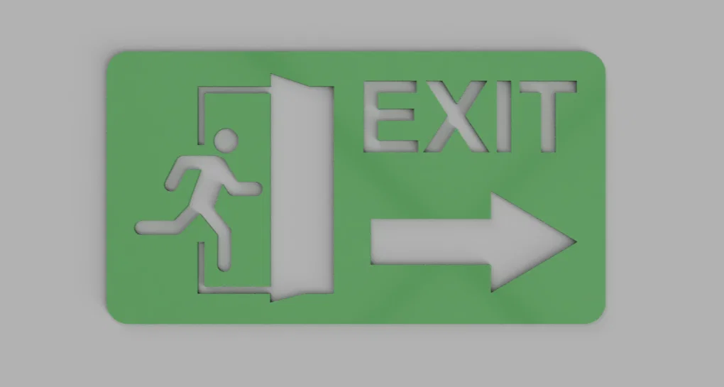 Mô hình 3D khuôn bảng hiệu lối thoát EXIT STENCIL tiện lợi - Image 1