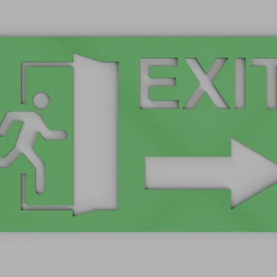 Mô hình 3D khuôn bảng hiệu lối thoát EXIT STENCIL tiện lợi