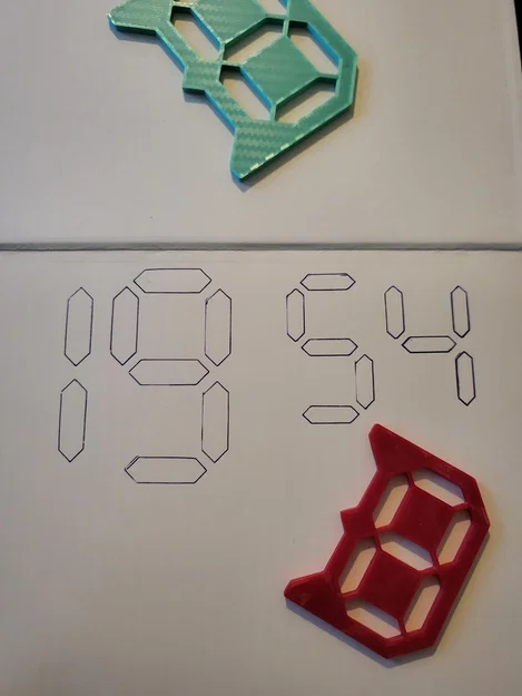 Khuôn/Vỉ vẽ số Digital (Digital Numbers Drawing Template/Stencil) - Image 3