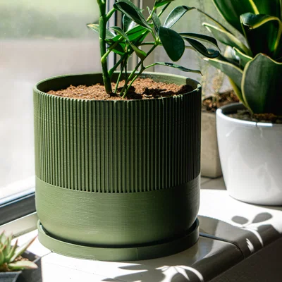Chậu cây Mid-Century Modern có lỗ thoát nước, khay hứng, nhiều kích cỡ
