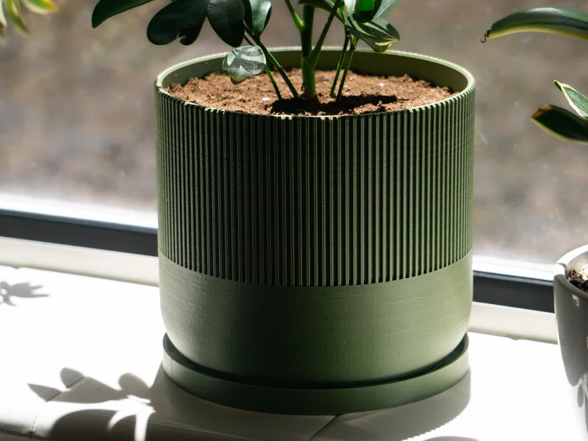 Chậu cây Mid-Century Modern có lỗ thoát nước, khay hứng, nhiều kích cỡ - Image 3