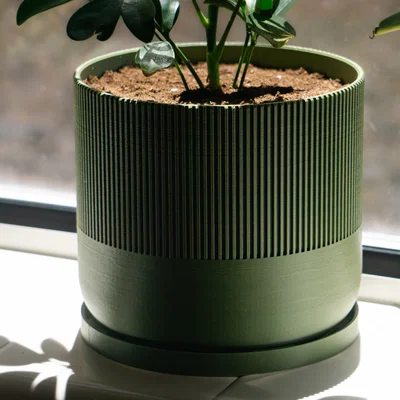 Chậu cây Mid-Century Modern có lỗ thoát nước, khay hứng, nhiều kích cỡ