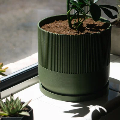 Chậu cây Mid-Century Modern có lỗ thoát nước, khay hứng, nhiều kích cỡ