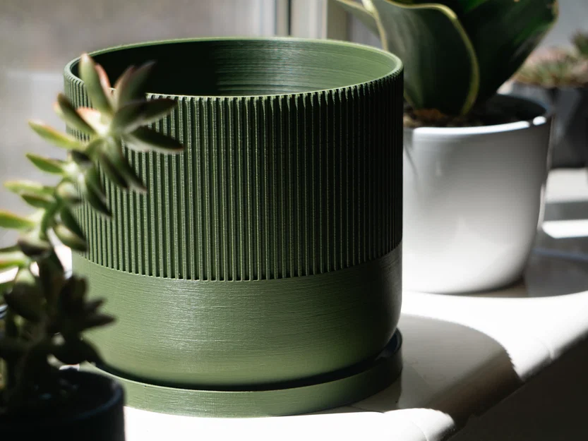 Chậu cây Mid-Century Modern có lỗ thoát nước, khay hứng, nhiều kích cỡ - Image 5