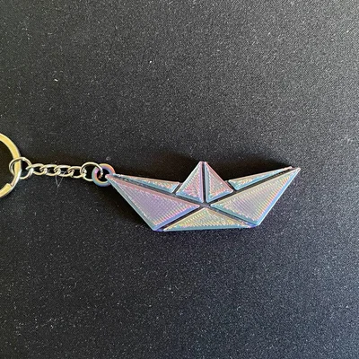 Móc khóa thuyền giấy 3D (Paper Boat Keychain 2.0) siêu bền đẹp