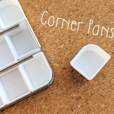 Khay pan góc bo tròn cho palette màu nước – Half, 3/4 & Whole