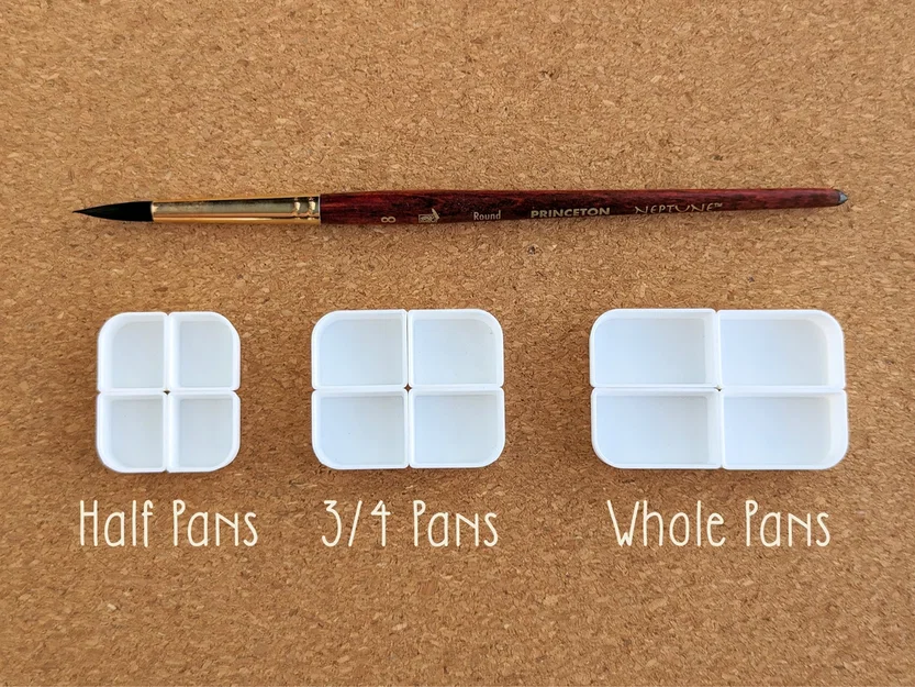 Khay pan góc bo tròn cho palette màu nước – Half, 3/4 & Whole - Image 5