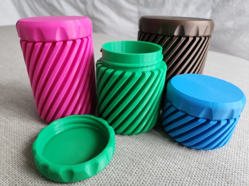 Container Pod (Parameterized) – Hũ hình trụ parametric nắp vặn - Image 1