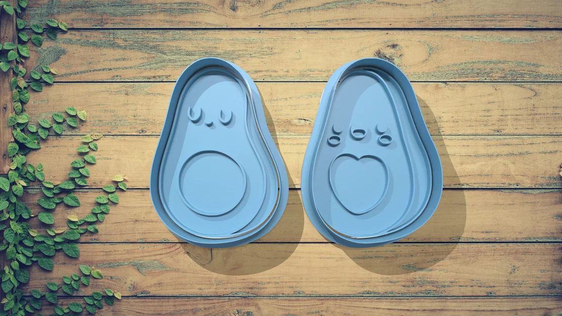 Bộ khuôn cắt bánh quy hình quả bơ dễ thương (Cute Avocado Cookie Cutter) - Image 1