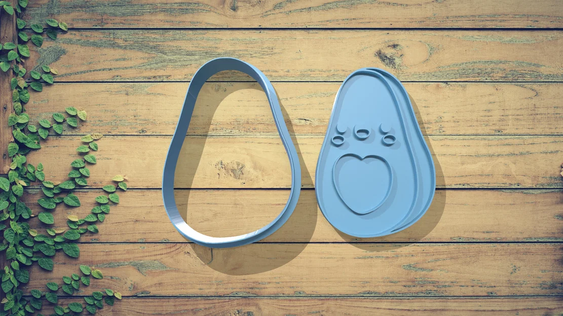 Bộ khuôn cắt bánh quy hình quả bơ dễ thương (Cute Avocado Cookie Cutter) - Image 2