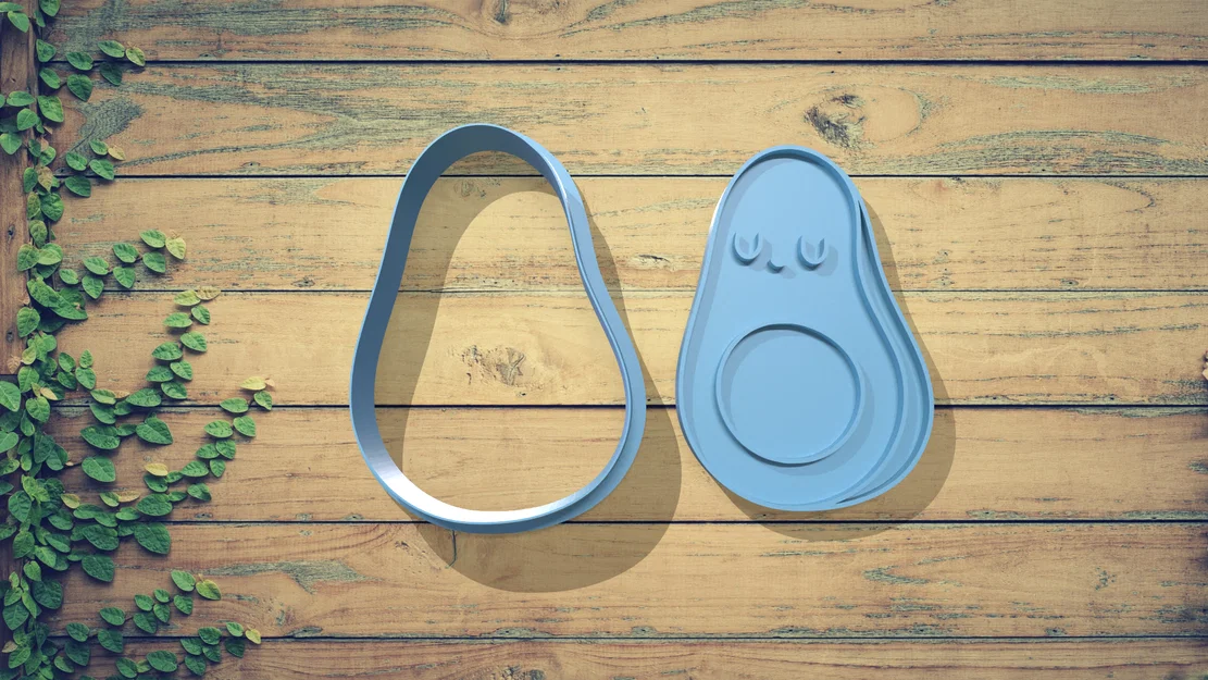 Bộ khuôn cắt bánh quy hình quả bơ dễ thương (Cute Avocado Cookie Cutter) - Image 3