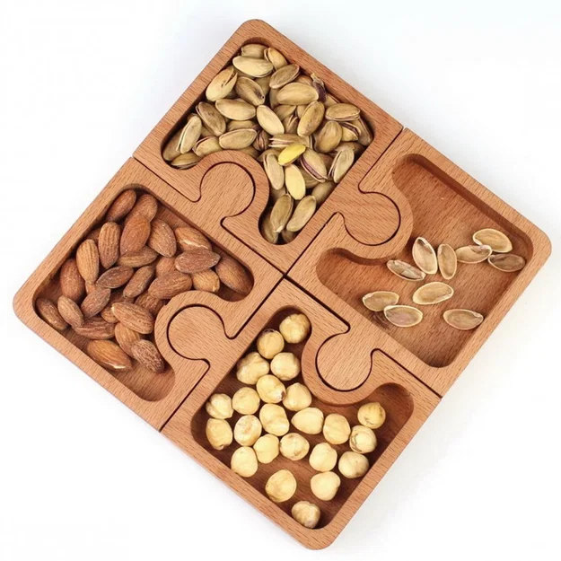 Khay Đựng Đồ Ăn Vặt Thiết Kế Mảnh Ghép Thông Minh (Snack Plate) - Image 1