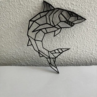 Mô hình cá mập hình học (Geometric shark) trang trí 3D ấn tượng