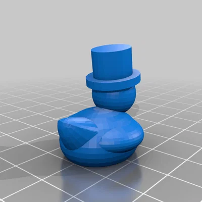 Mô hình 3D chú vịt nhỏ đội mũ phớt cực dễ thương