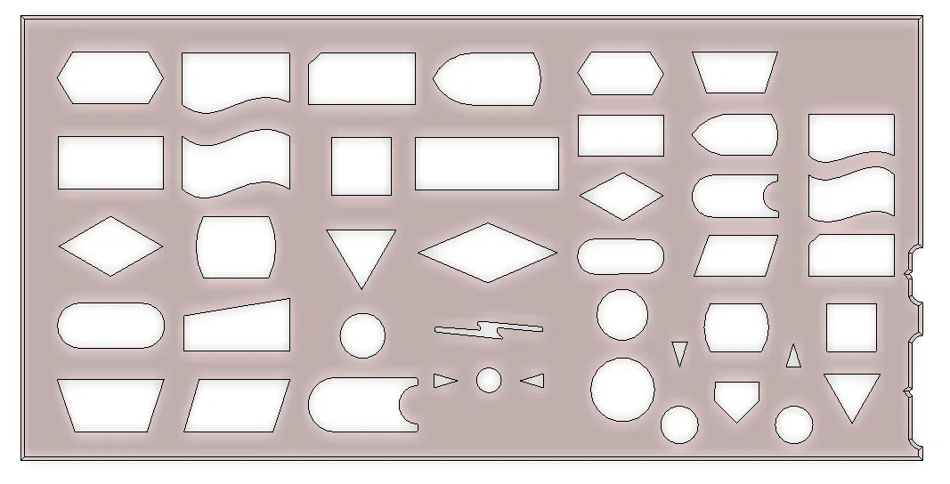 Thước vẽ kỹ thuật mẫu lưu đồ (Flowchart Template) 3D tiện lợi - Image 1