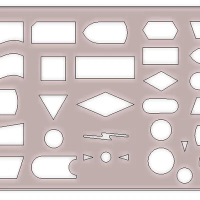 Thước vẽ kỹ thuật mẫu lưu đồ (Flowchart Template) 3D tiện lợi