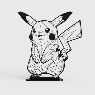 Mô hình trang trí Pikachu phong cách hình học (Geometric Pikachu) 3D