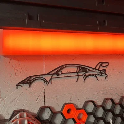 Mô hình trang trí tường Porsche 911 GT3 RS V2 in 3D độc đáo