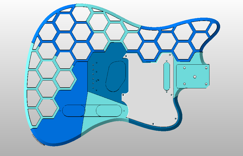 Thân đàn guitar Prusacaster cắt nhỏ cho máy in Creality K1 và K1C - Image 1