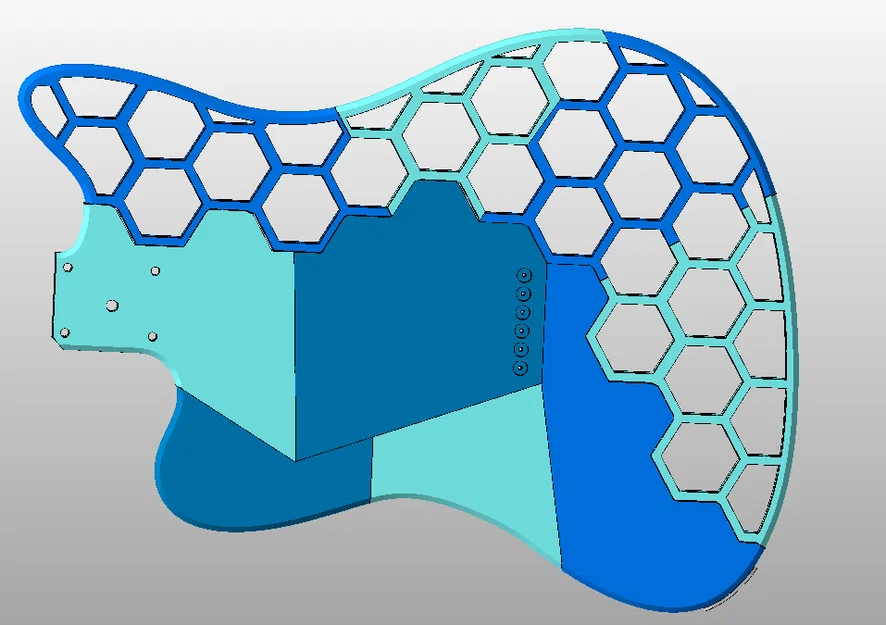 Thân đàn guitar Prusacaster cắt nhỏ cho máy in Creality K1 và K1C - Image 2