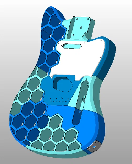 Thân đàn guitar Prusacaster cắt nhỏ cho máy in Creality K1 và K1C - Image 3