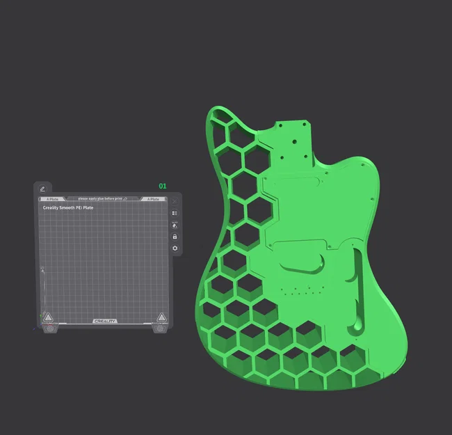 Thân đàn guitar Prusacaster cắt nhỏ cho máy in Creality K1 và K1C - Image 4