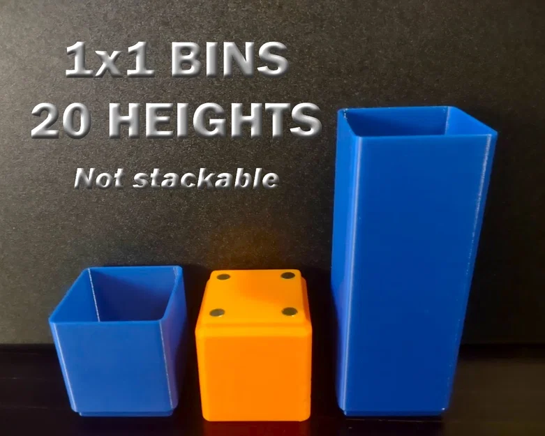 Bộ khay đựng đồ Gridfinity 1x1 đa năng - 20 lựa chọn chiều cao - Image 1