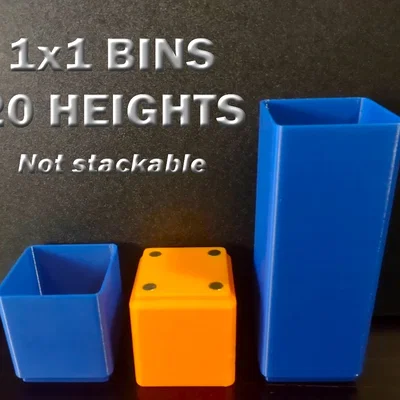 Bộ khay đựng đồ Gridfinity 1x1 đa năng - 20 lựa chọn chiều cao