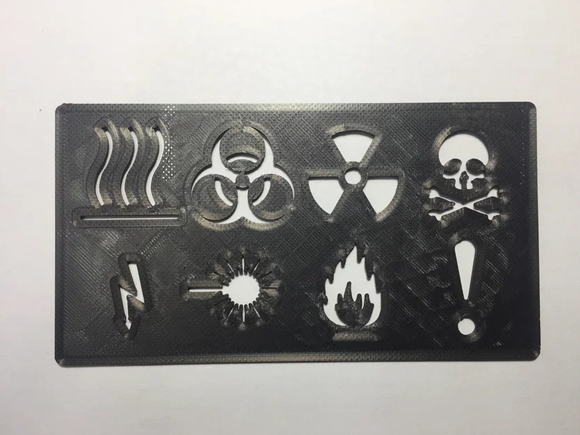 Bộ Khuôn Mẫu (Stencil) Các Ký Hiệu Cảnh Báo Nguy Hiểm - Image 1