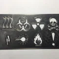 Bộ Khuôn Mẫu (Stencil) Các Ký Hiệu Cảnh Báo Nguy Hiểm - Thumbnail 1