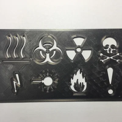 Bộ Khuôn Mẫu (Stencil) Các Ký Hiệu Cảnh Báo Nguy Hiểm