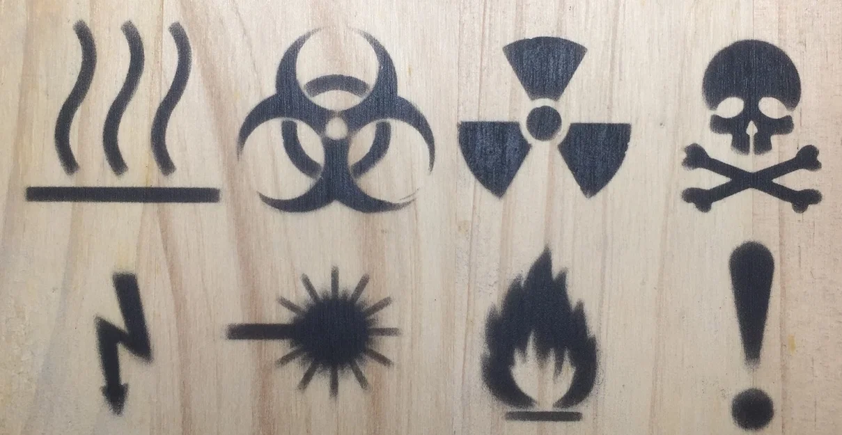 Bộ Khuôn Mẫu (Stencil) Các Ký Hiệu Cảnh Báo Nguy Hiểm - Image 2