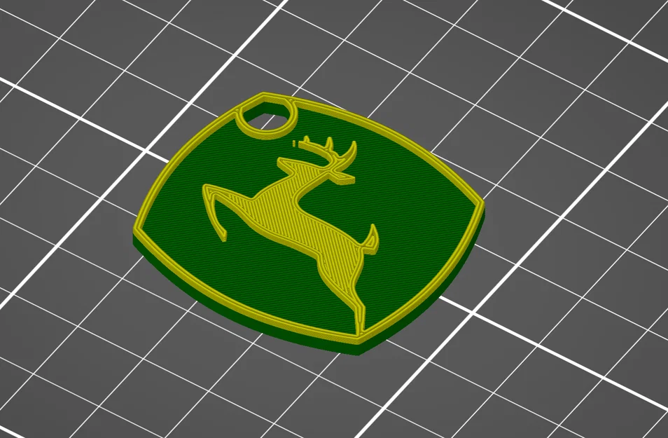 Móc khóa John Deere mini in 3D - Phụ kiện độc đáo cho tín đồ máy móc - Image 1