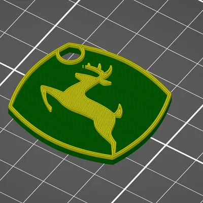 Móc khóa John Deere mini in 3D - Phụ kiện độc đáo cho tín đồ máy móc