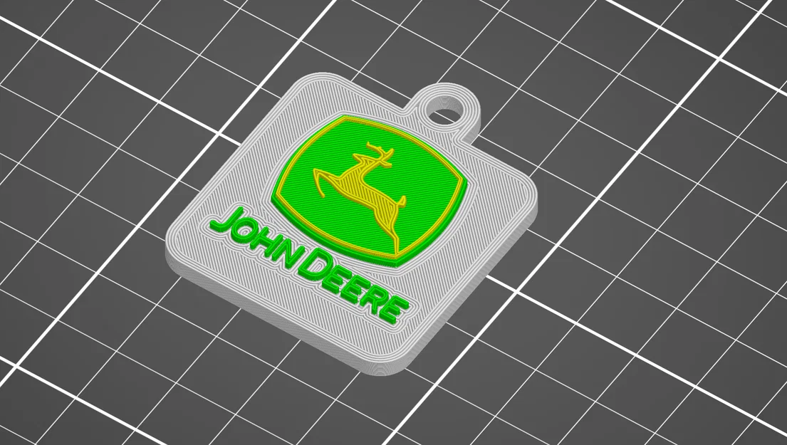 Móc khóa John Deere (John Deere keychain) - Mẫu in 3D độc đáo - Image 1