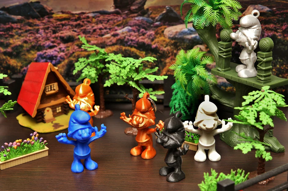 Mô hình in 3D móc khóa Xì Trum (Smurf) trang trí siêu đáng yêu - Image 3