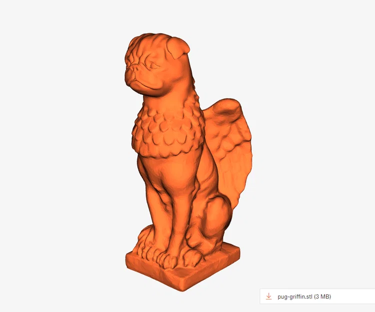 Mô hình Pug Griffin in 3D: Kết hợp độc đáo giữa chó Pug và Griffin - Image 1