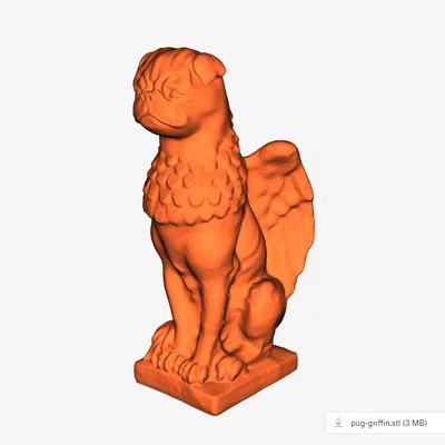 Mô hình Pug Griffin in 3D: Kết hợp độc đáo giữa chó Pug và Griffin