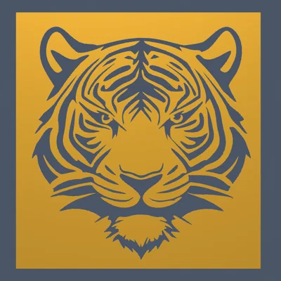 Khuôn vẽ hình đầu hổ (Tiger Stencil) dùng cho nghệ thuật