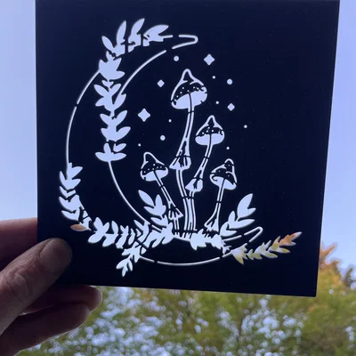 Khuôn (Stencil) Nấm và Trăng Lưỡi Liềm - Mushroom and Moon Stencil