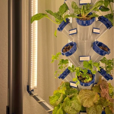 Tháp Trồng Cây Thủy Canh Module kèm Đèn LED Phát Triển