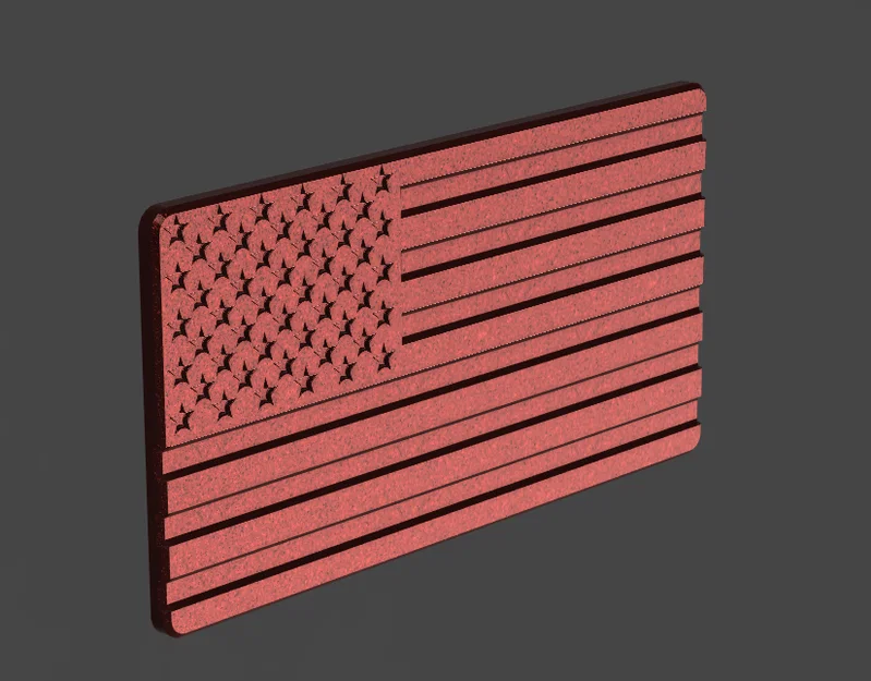 Name Card Cờ Mỹ 3D In 3D (Customizable) | 3D American Flag Business Card - Image 1