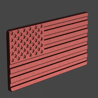 Name Card Cờ Mỹ 3D In 3D (Customizable) | 3D American Flag Business Card