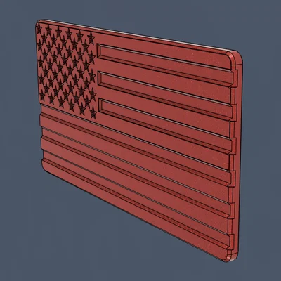 Name Card Cờ Mỹ 3D In 3D (Customizable) | 3D American Flag Business Card