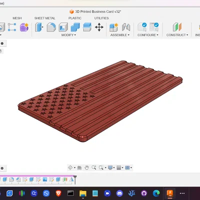 Name Card Cờ Mỹ 3D In 3D (Customizable) | 3D American Flag Business Card